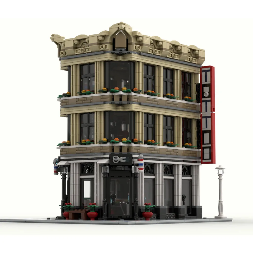

2405PCS MOC Hot Sale City Street Model Building Blocks Tattoo Barber Shop Building DIY Assembly Toys Children's Set Holiday Gift