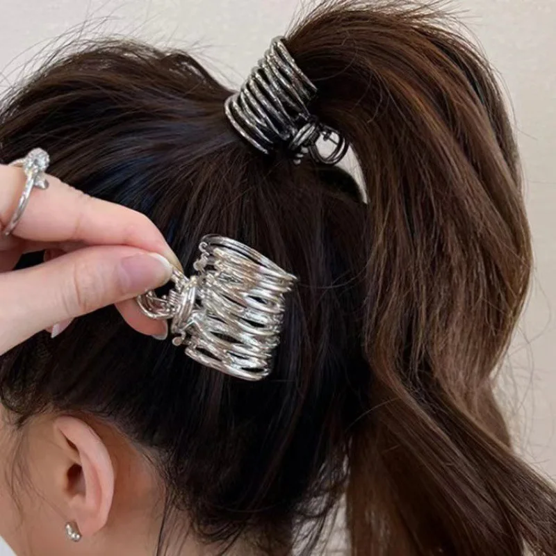 Fashion Gold Color Hollow Geometric  Clips Metal Hair Claw Cross Hairclip Headband Hairpin Hair Crab Women Hair Accessories