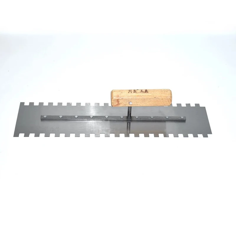 Imagem -03 - Dois Lados Entalhado Trowel Tile Tools Manganês Steel Square Alvenaria para Parede e Piso Instalação Tiling Notch Tamanho 0.59x0.59