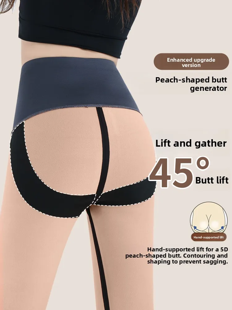 Damskie spodnie z zamkiem błyskawicznym, ze skóry jelenia, spodnie do jogi, jesienno-wiosenne, ocieplane polarem, ciepłe, z wysokim stanem, długie spodnie plus size.