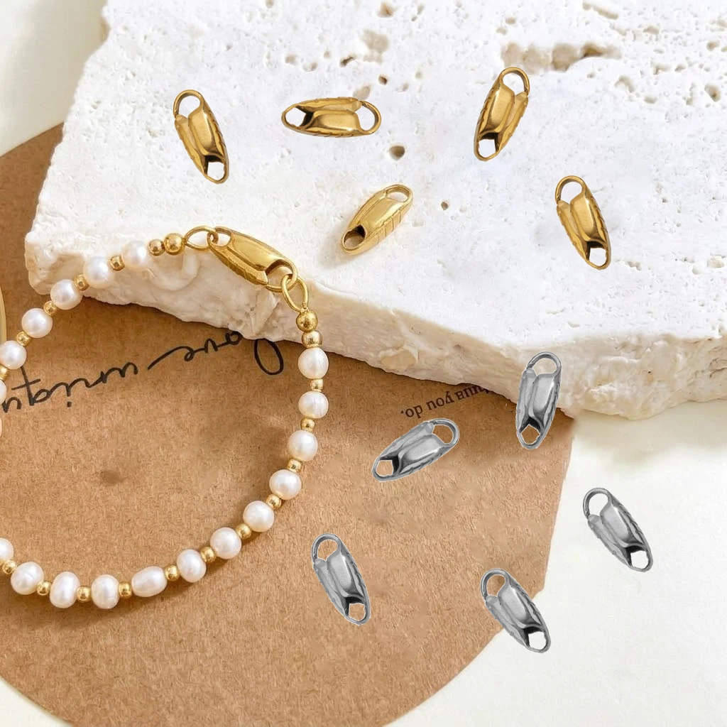 20 Stück Edelstahl-Karabinerverschlüsse für Armbänder, Halsketten, DIY-Haken, Kettenverschlüsse, Schmuckherstellung, Zubehör, Bastelbedarf – Detail 3