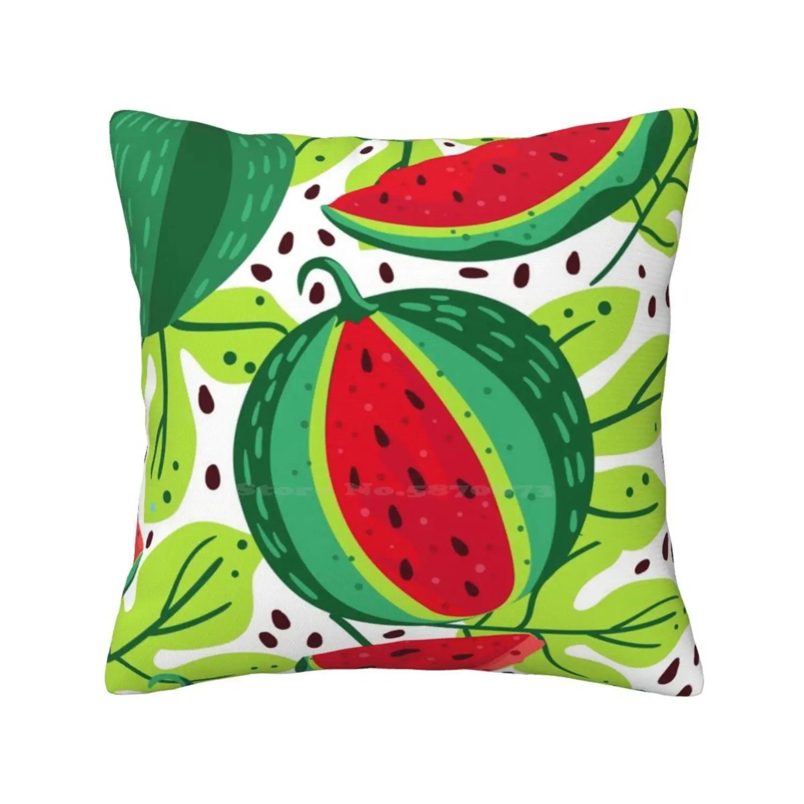 And Sweet Watermelon Pillowslip Pillowcase Sweet Watermelon Summer Red Green Seeds Shoots Plants Garden Berry Fruit Tasty