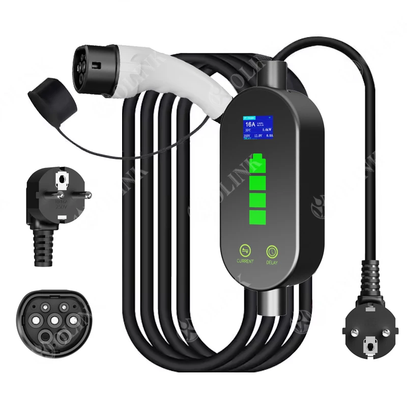 

Портативная зарядная станция для электромобилей OLINK Type 2, портативное автомобильное зарядное устройство Type 2