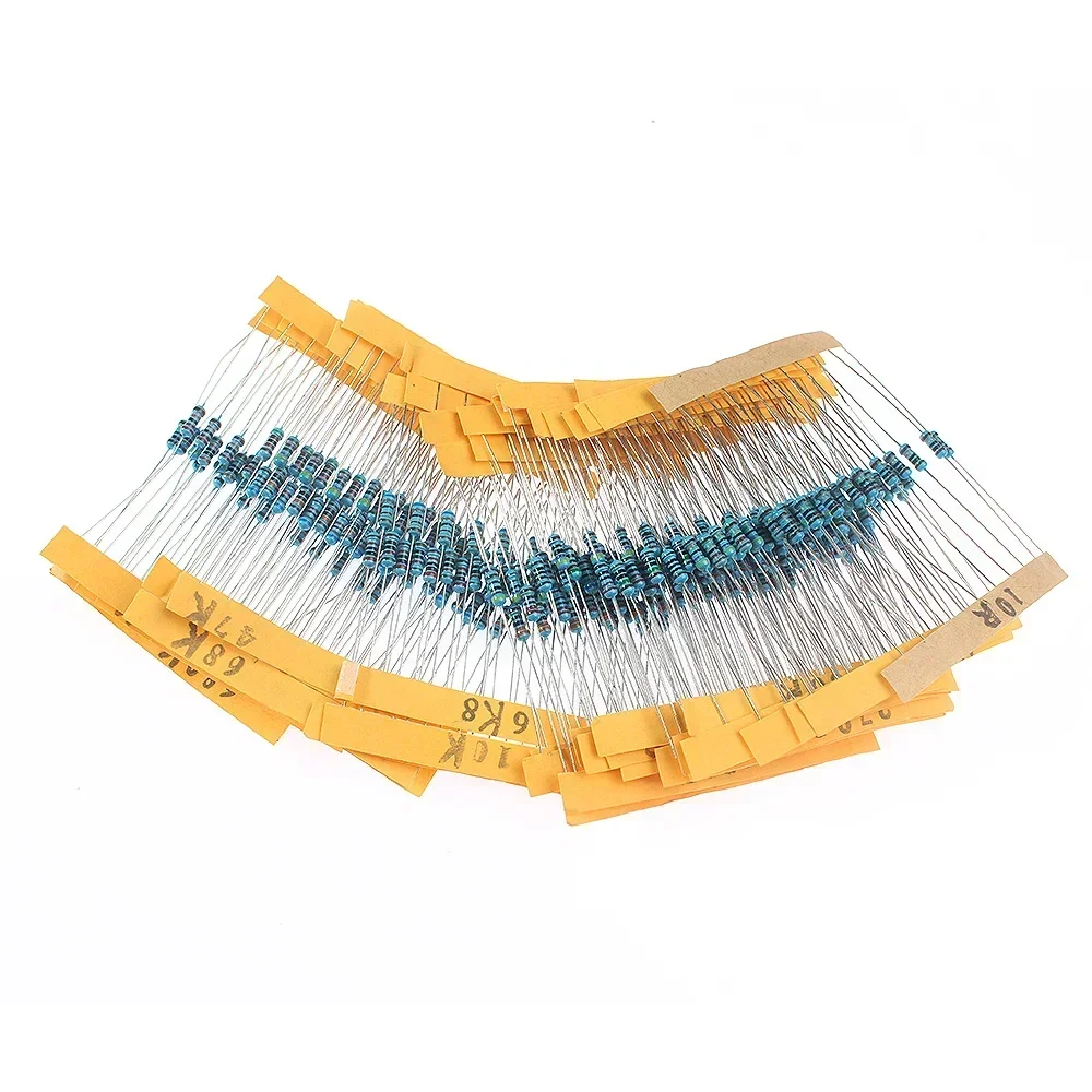 1% High-Quality 1/4W Metal Film Resistor Assortment Kit - 300PCS, 30 Kinds for Precise Resistance electronic diy 10 ohm ~ 1M