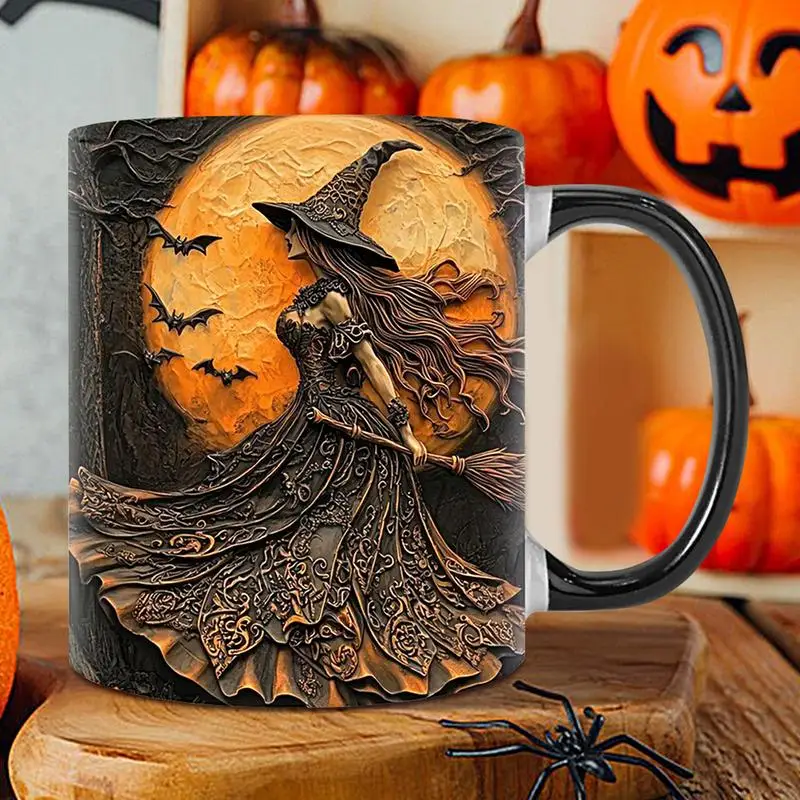 Halloween Ceramic Witch Coffee Cup 350ml Coffee Cup Halloween Mug Unisex For Home Holiday Party Kitchen Desktop Decoration