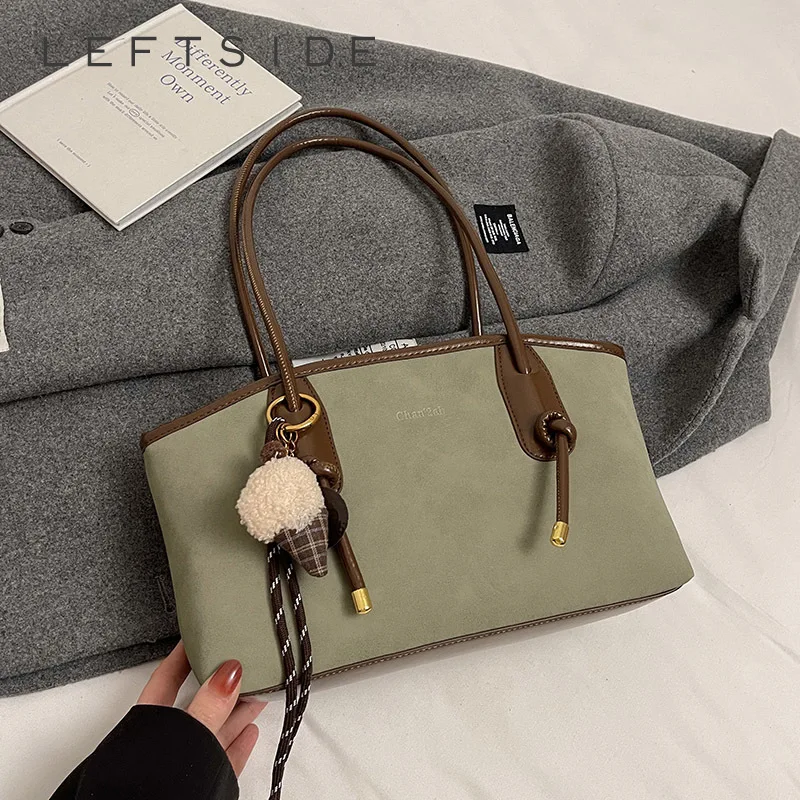 

LEFTSIDE Women Small PU Leather Armpit Shoulder Bag 2025 Winter Fashion Retro Short Handle Underarm Bag Luxury Designer Handbags