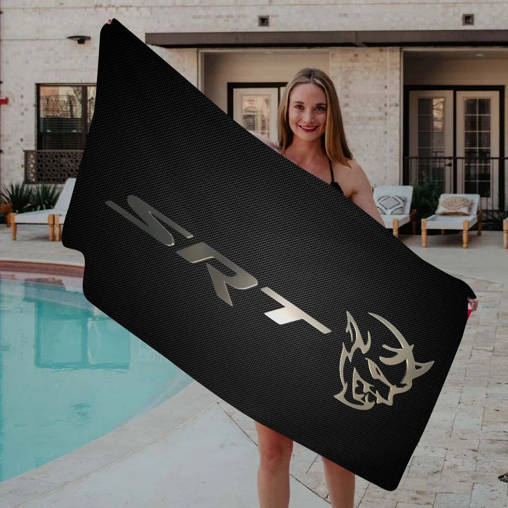 S-SRT D-Dodge تشالنجر سيارة بطانية من الألياف الدقيقة التجفيف السريع مناشف الشاطئ المتضخم الطباعة سوبر ماصة بطانية منشفة حمام السباحة #2