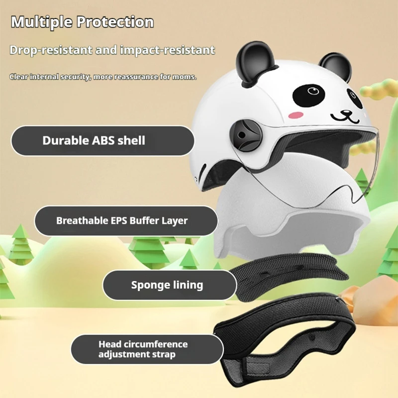 Children Electric Vehicle Safety Helmet Four Seasons Universal Half Helmet Cute Cartoon Motorcycle Safety Cycling Tourism Helmet