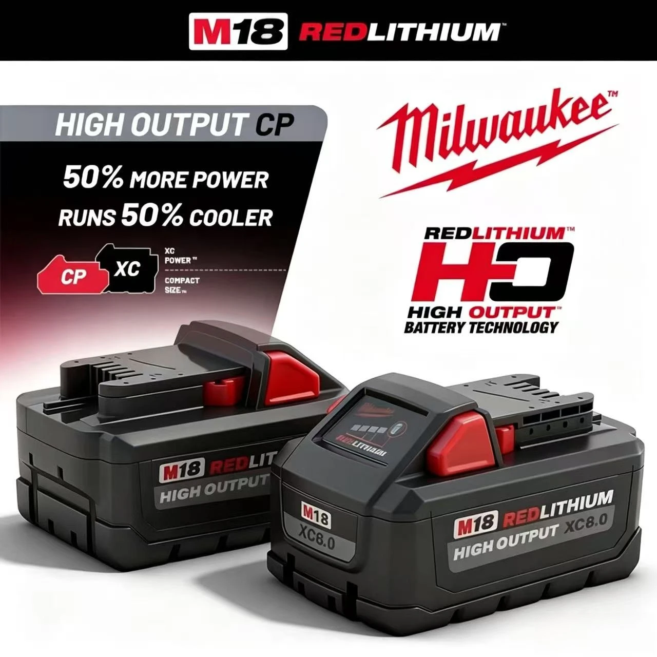 100% Milwaukee M18 FIW212 18V 8.0Ah lithium ion Battery,For impact wrench 8-11-1880 48-11-1860 48-11-1850 Power Tools Battery view 3