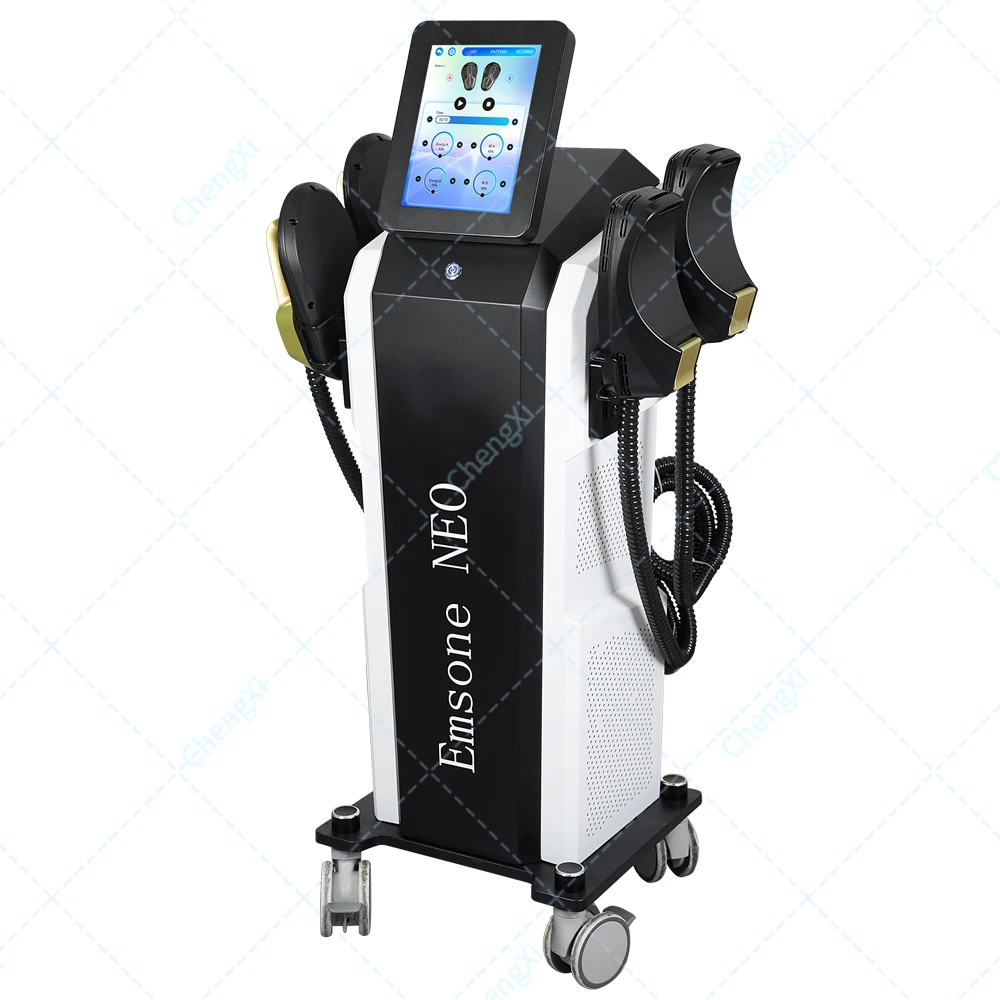 2025 엠손 네오 스컬프 머신 블랙 골드 RF 6500W 지방/바디 조각 슬리밍 근육 자극 전자기 기술