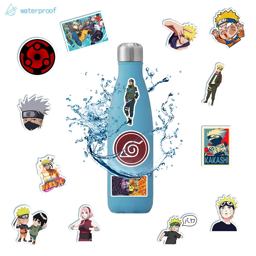 50pcs NARUTO Stickers Cartoon Anime Uzumaki Naruto Laptop Phone Guitar Skateboard Decoration Graffiti Sticker Kid Decal Gift Toy