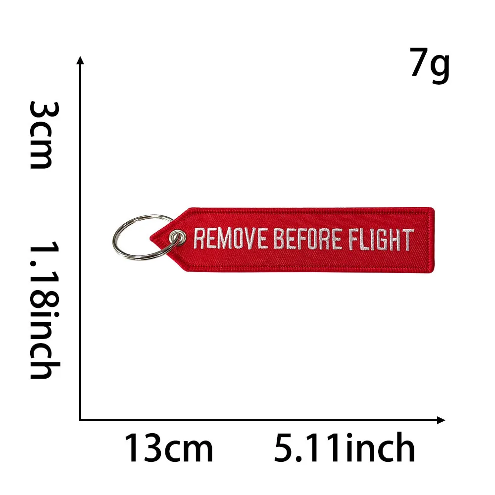 aviation embroidery keychain Mobile Phone Remove Before Flight Keychain