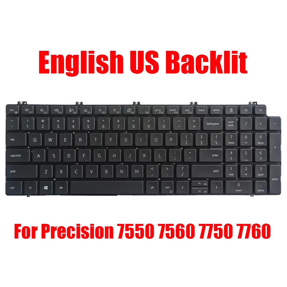 

Laptop Keyboard For DELL For Precision 7550 7560 7750 7760 0713DM 713DM PK132V72B00 DLM19L53USJ698 002L19L33LHA01 English US New