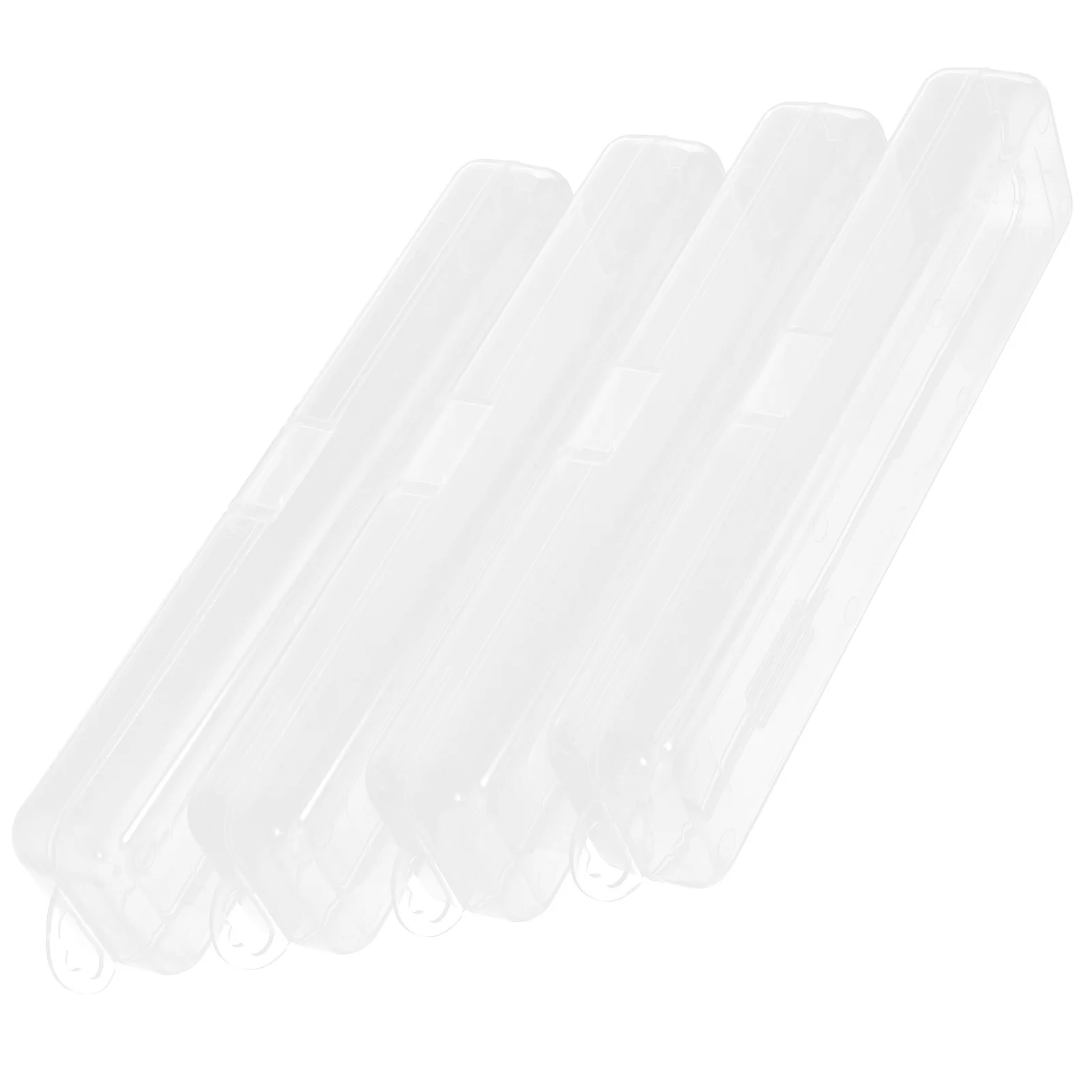 

4Pcs Transparent Drinking Straw Storage Box Multi-Functional Portable Carrying Case Travel Plastic Coin Pills Organizer