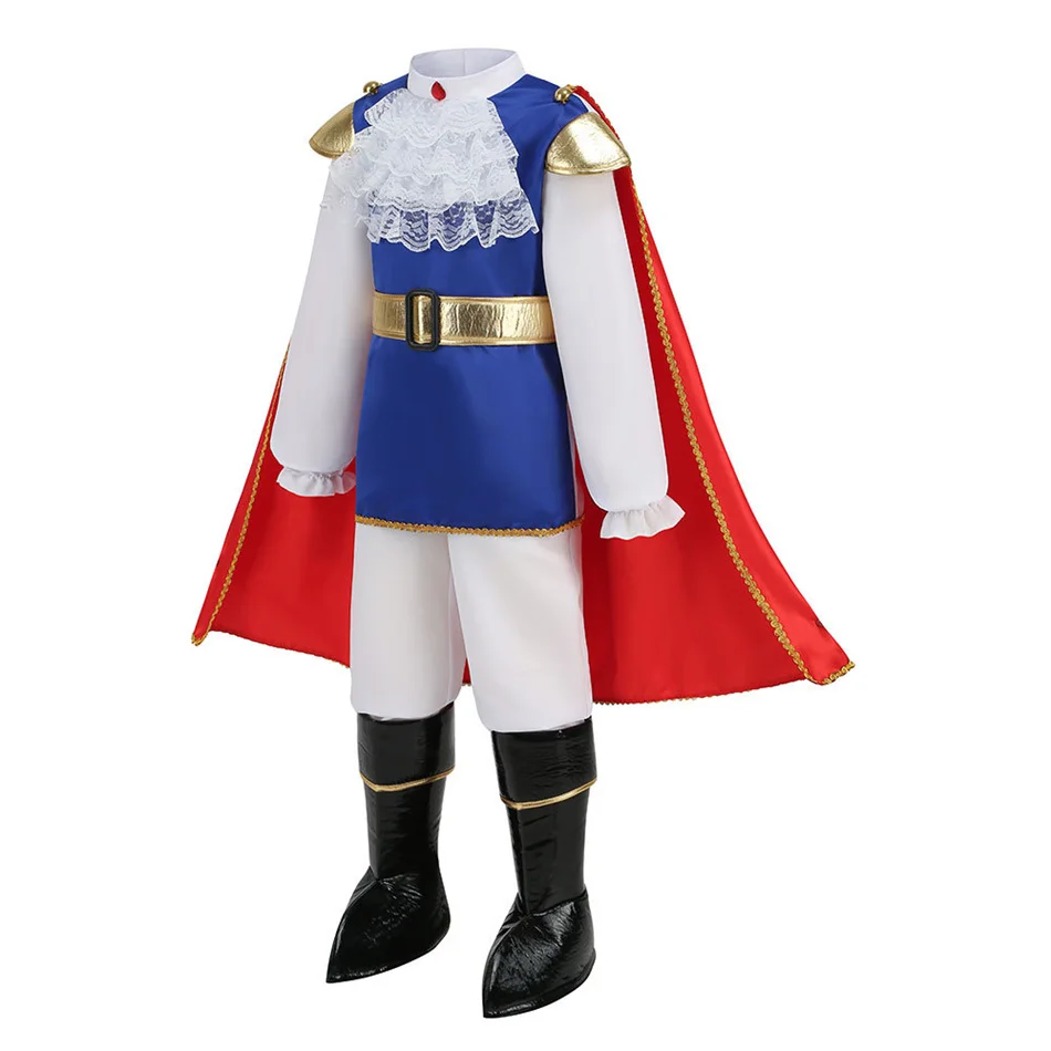 Kids Halloween Prince Cosplay Costume Boys Florian Elves Role Play Christmas Party Deluxe Charm Clothes Stage Performance Outfit