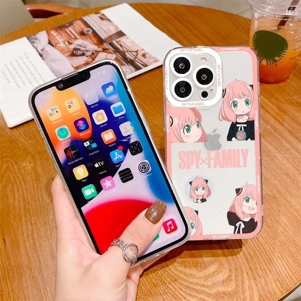 

Spy Anya Family Phone Case for iPhone 16 15 14 13 12 11 Pro Max Plus Mini Clear Transparent Colored Cover