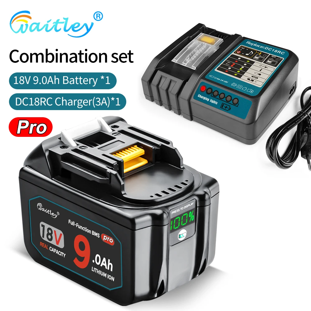 Waitley Battery Pro voor Makita 18V elektrisch gereedschap Oplaadbare batterijen met Samsung-cellen / vervangende BL1860 gereedschapsaccessoires