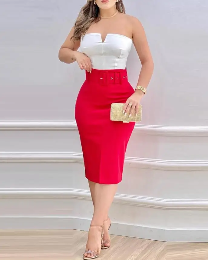 

Dresses for Women 2023 Party Wedding Guest Valentine's Day Colorblock Heart Floral Print Casual Skinny Sexy Dress With Belt