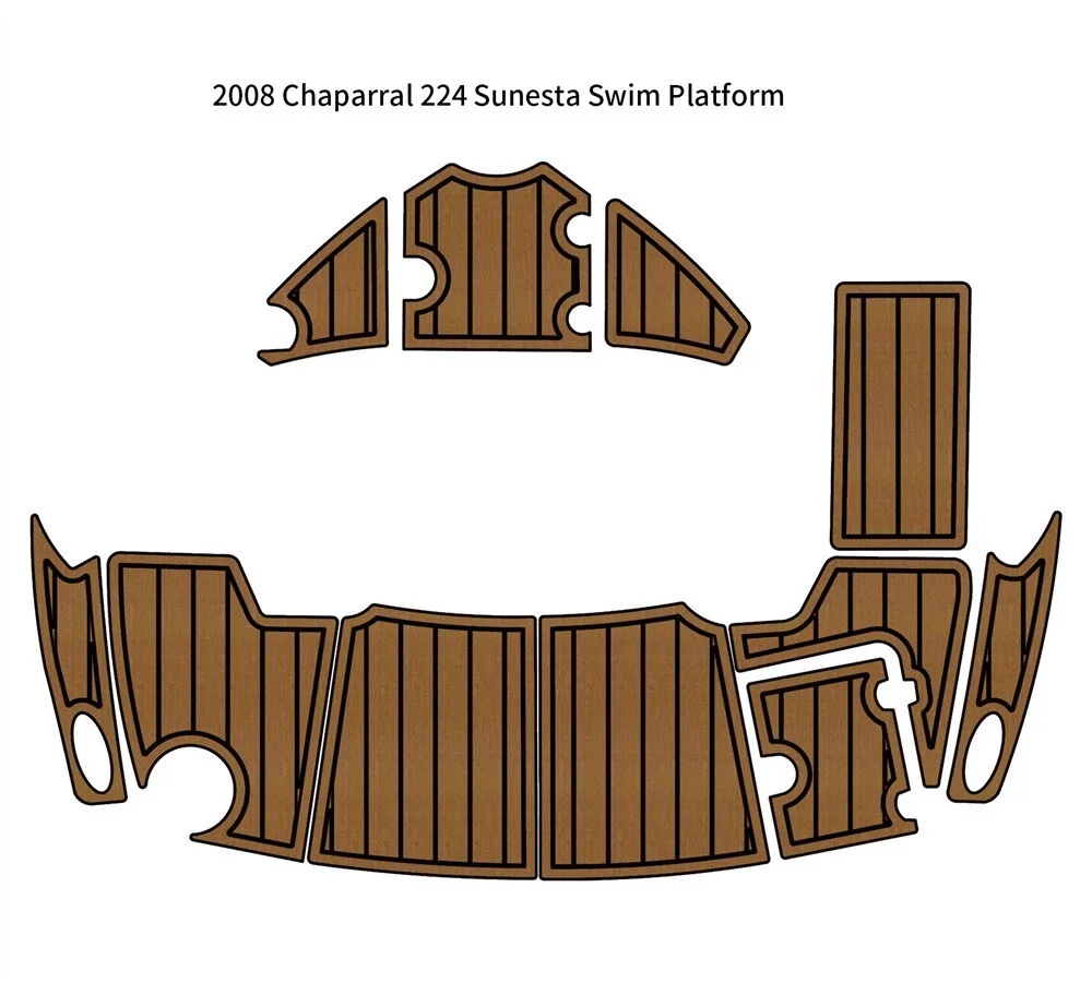 

2008 Chaparral 224 Swim Platform Cockpit Pad Boat Customized EVA Foam Faux Teak Deck Floor Mat Boat Accessories