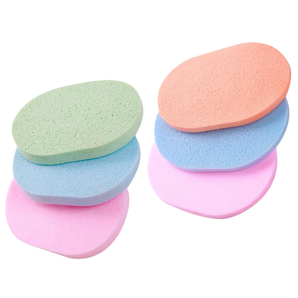 6 Pcs Cleansing Powder Puff Konjac Facial Sponges Power Makeup Body Shower Oil Cleanser for Face Remover Pad