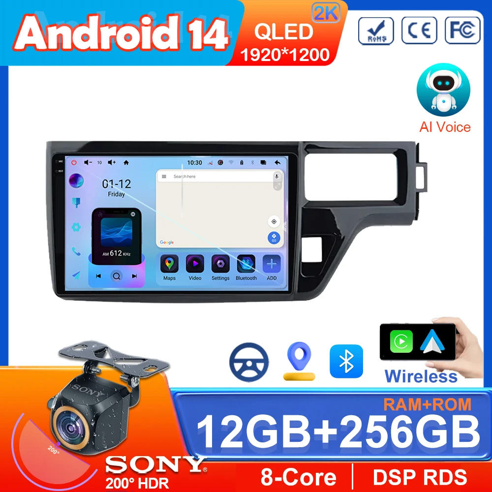 

Android 14 For Honda Stepwgn 5 2015 - 2021 Right hand driver Car Radio Stereo Multimedia Player GPS Navigation 5G wifi No 2din