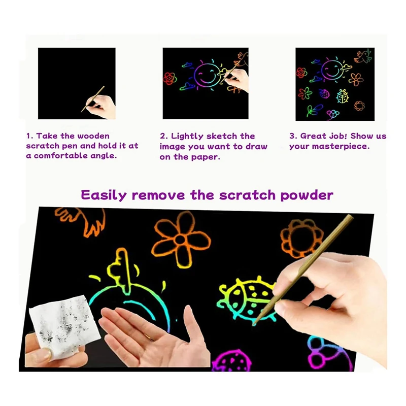 Cute Scratched Graffiti Paper Gift - Birthday Party Gift For Son, Daughter, Friend, Student, Christmas Stocking Stuffer