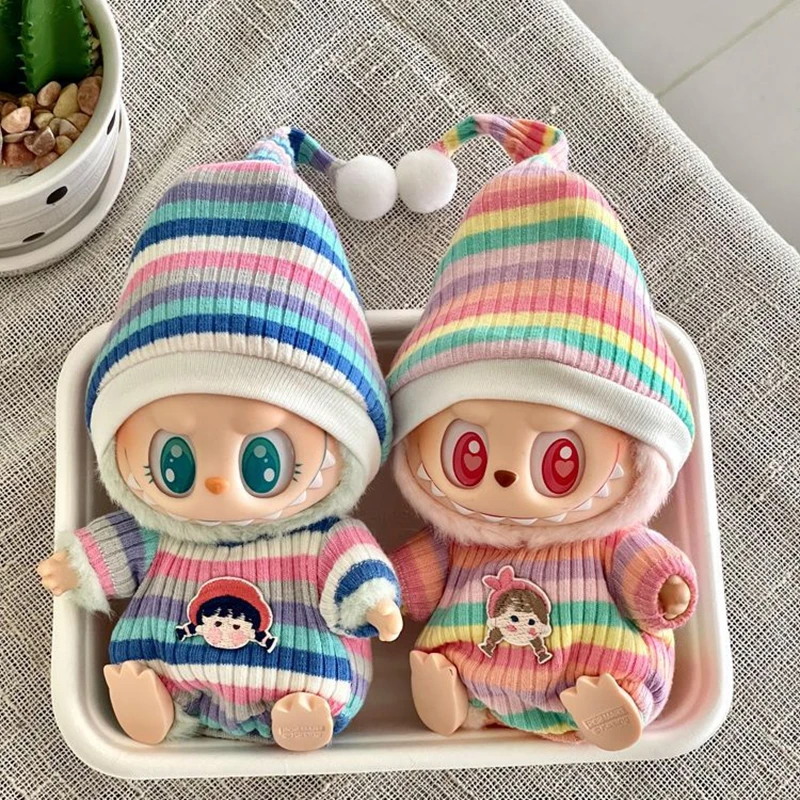 

17 см мини-плюшевая кукла, одежда, аксессуары для корейки, Kpop Labubu, куклы, идол, сидячая вечеринка, V1 V2, одежда, аксессуары Labubu
