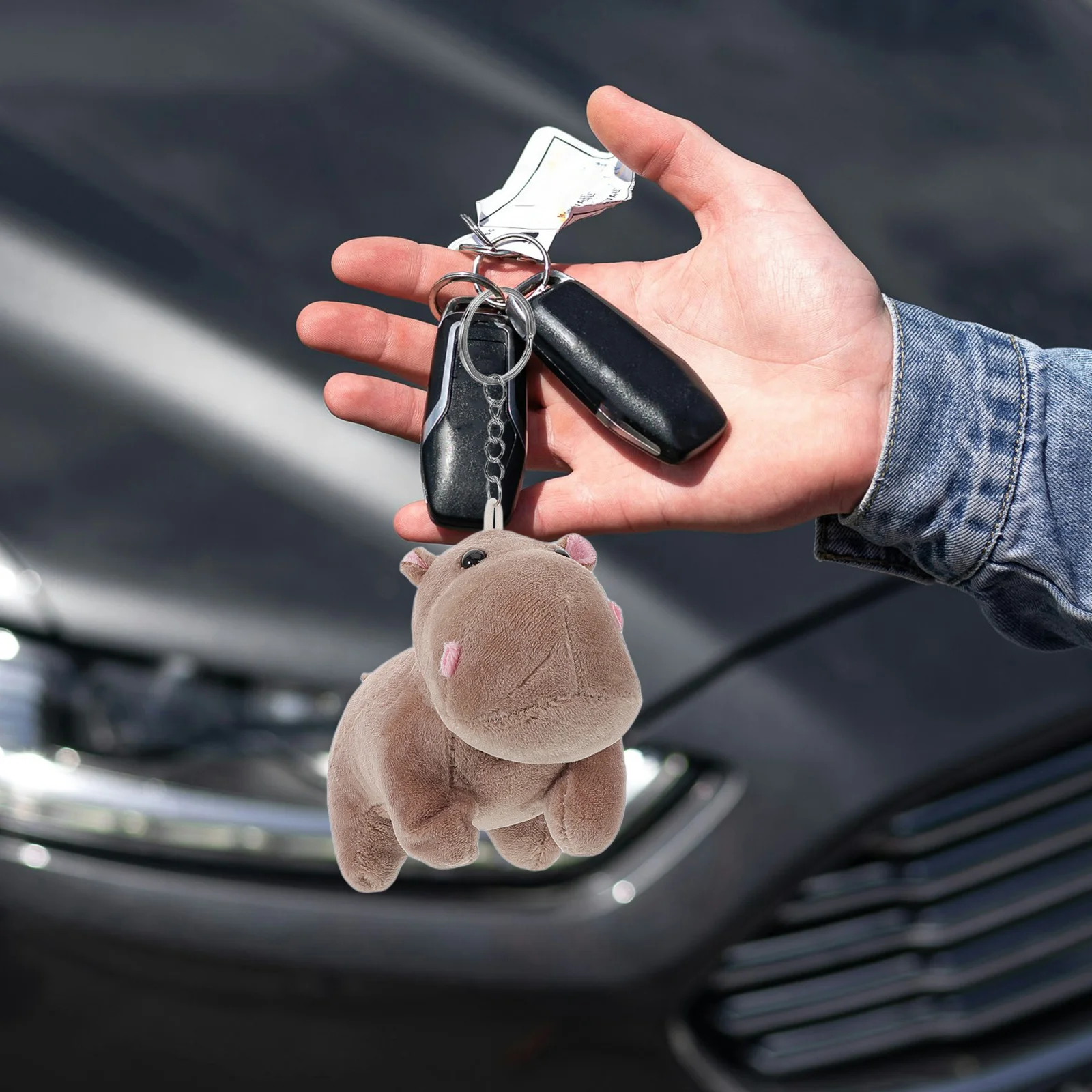 Брелок «Бегемот», мини-реалистичный дизайн, удобный брелок для ключей для сумок, кошельков, рюкзаков, молний, декоративный, новинка, подарок