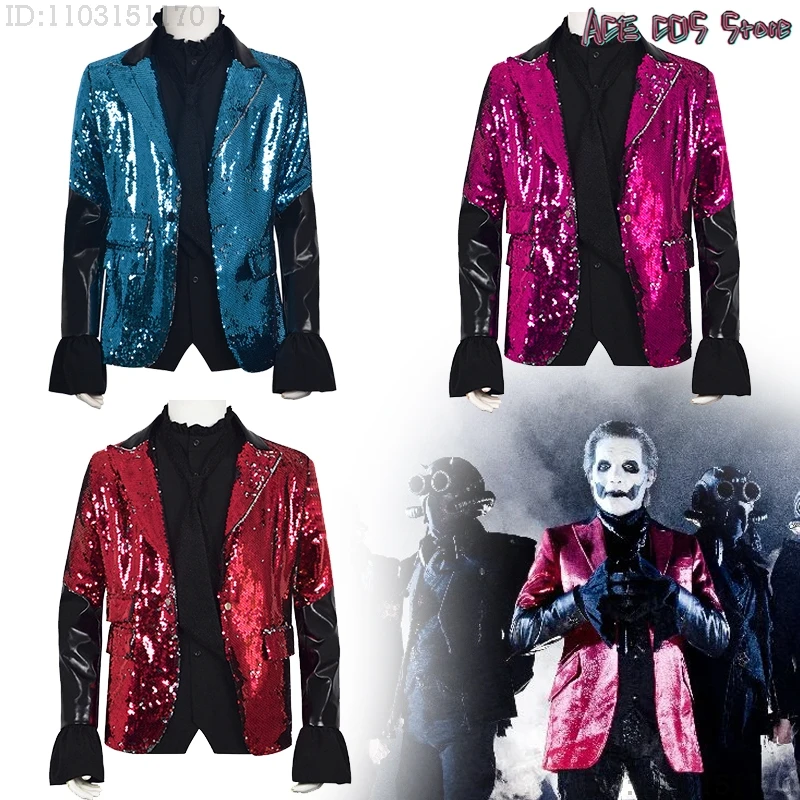 Fantasma PAPA BC Band cosplay disfraces Fans Cos ropa Halloween carnaval chaqueta púrpura brillante trajes 2025 Wor disfraz mujer