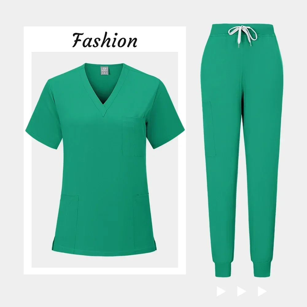 New scrub uniform Multi-short-sleeved top pants Hospital set Female Male Pet shop Doctor Medical Surgical overalls kit