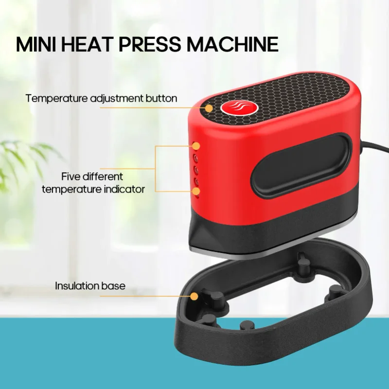 

Portable Heat Press Machines Hot Mini Iron Machine T-Shirt Printing for Clothes Bags Hats Pads Blanket Phone Case DIY Home