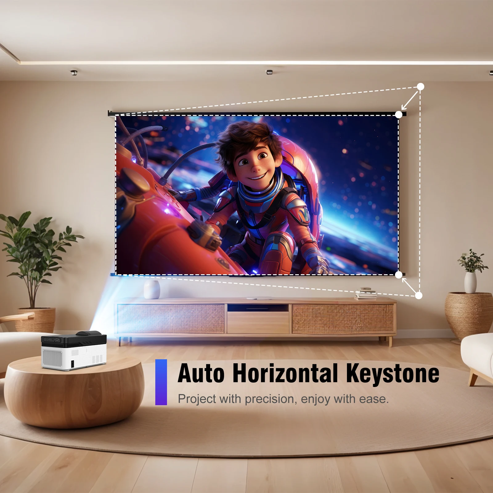 Magcubic Ultra-Kurzdistanz-Projektor HY450 mit Auto-Offset, 1080P, 8K, elektronischem Fokus, 900 ANSI, WiFi6, BT5.4, Allwinner H726, Sprachsteuerung – Detail 7