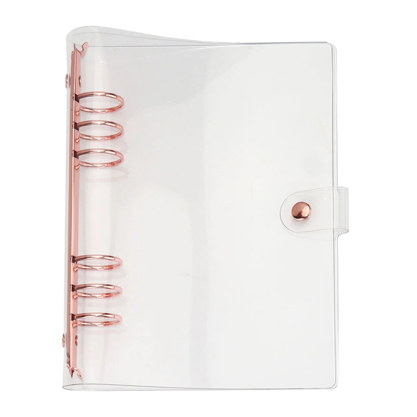 

A5 Pvc Binder Cover Transparent Loose Leaf Notebook Protector Notepad Case For Students Scrapbook Travel 6-Rings
