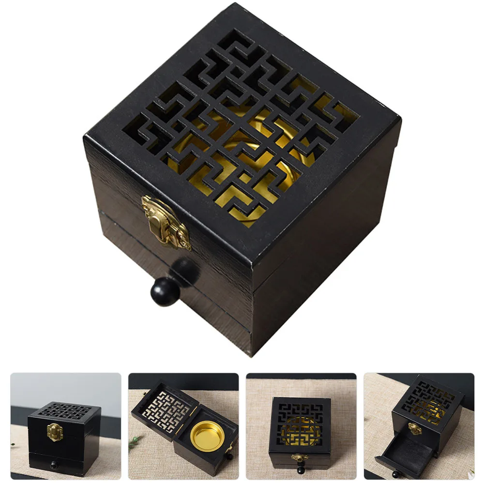 

Wooden Incense Burner Box Aromatherapy Home Decor Censer For Incense Cones Holder Hollow Design Relaxing Atmosphere