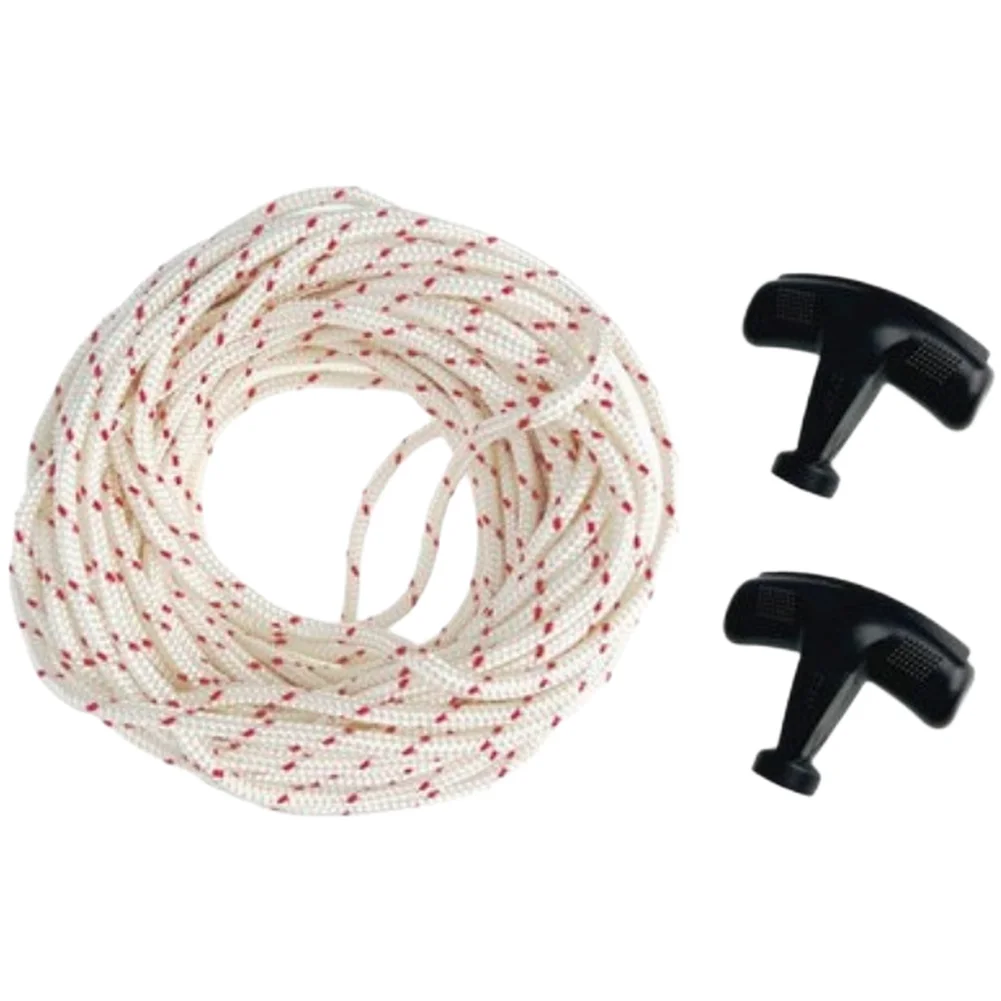 

1 шт. трос для ручного запуска двигателя с 2 ручками, 3 мм, 40 футов, замена троса для запуска газонокосилок, генераторов, оборудования для запуска под давлением