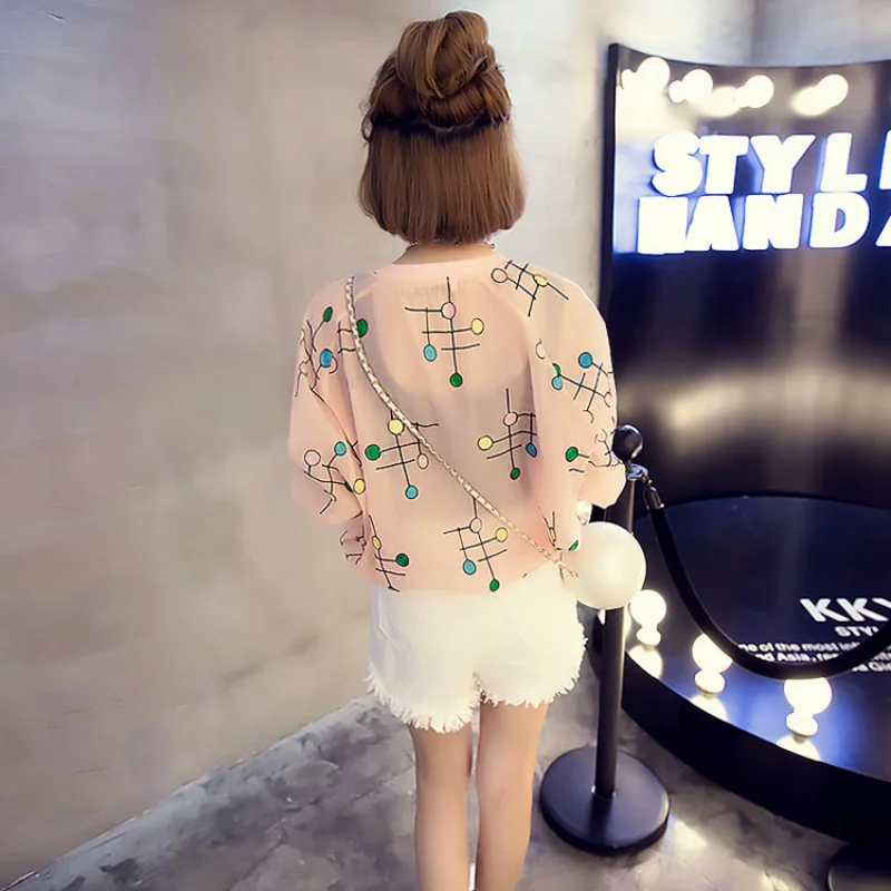 Sunscreen Clothing Female Summer Large Size Cardigan Chiffon Five-minute Sleeve Blouse Short Jacket Coats Baseball Apparel