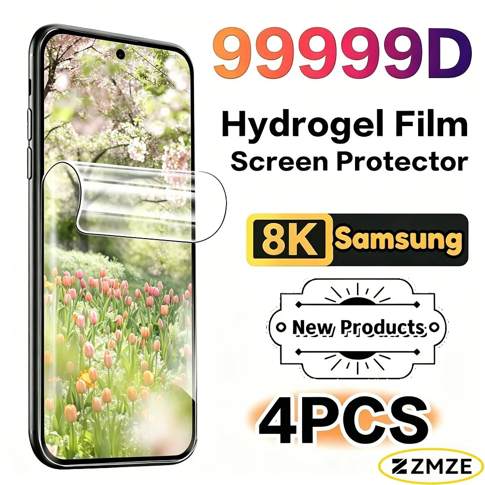 4 Pieces Smartphone Screen Protectors For Samsung Galaxy A57 A37 A56 A36 A55 A35 A54 A34 A53 5G  HD Clear Soft TPU Hydrogel Film