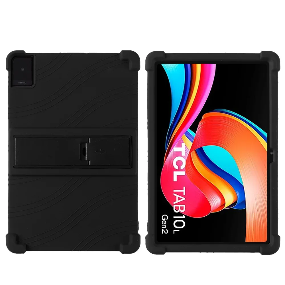 Protective Shell Stand Soft Silicon Cover For TCL TAB10 Gen2  10.4 incs 8496G1-8196G  Tablet Safe Shockproof Silicone Stand case