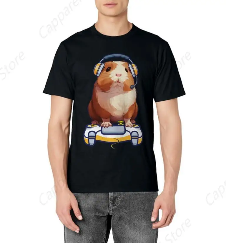 Funny Guinea Pig T-Shirt for Men Cotton 100% Summer Tops Women