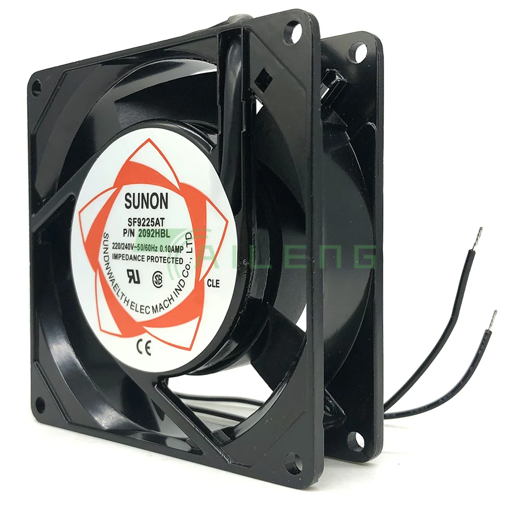 Ventilador de refrigeração para Sunon, Novo, SF9225AT, P/N, 2092HBL, 220/240V, 0.1AMP, 12cm, 92x92x25mm