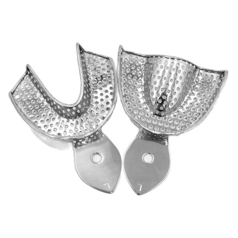 10pcs/set Dental trays L/M/S Teeth Holder Upper Lower Stainless Steel dental Impression Trays For Dental Lab