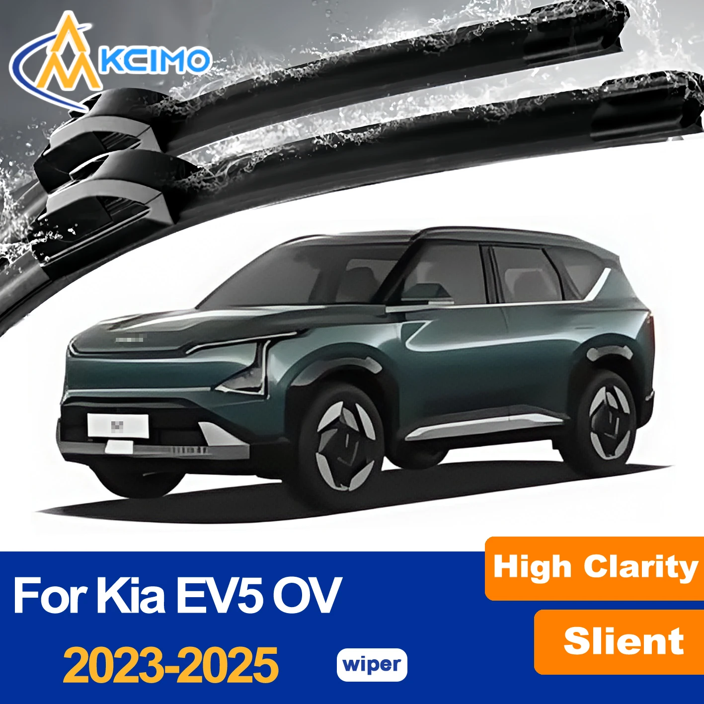 Lâminas de limpador de pára-brisa dianteiro para kia ev5 ov 2023-2025 substituição de borracha premium conjunto de lâminas de limpador de chuva para todos os climas