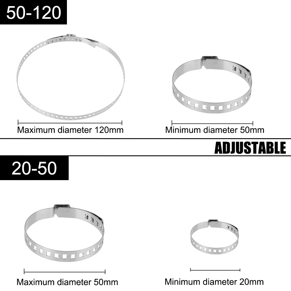 5 Stück 20-1/2-50/50mm verstellbare Auto-Befestigungs elemente Achse CV-Gelenk Kofferraum Crimp klemme Kit Antriebswelle Kugel käfig Clips Autozubehör