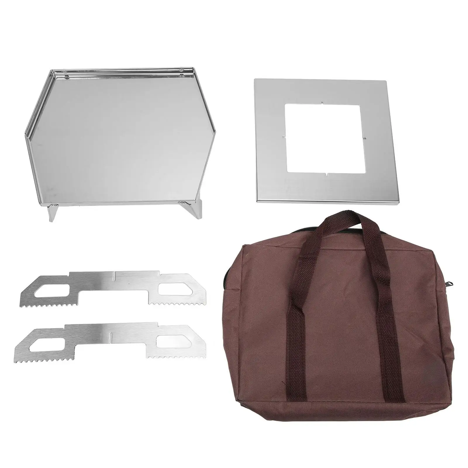 

Stainless BBQ Set with Stove Stand Base & Storage Bag - Perfect for camping , for fishing , Travel