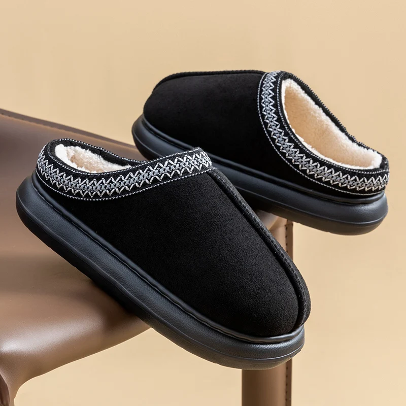 

Женские осенне-зимние плюшевые тапочки на толстой подошве для домашней одежды, нескользящая мягкая подошва из ЭВА на толстой подошве, износостойкая теплая обувь