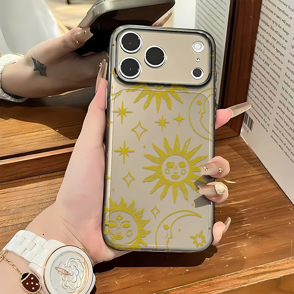 Sun Moon Couple Matching Silicone Case For Iphone 12 16 Plus 11 15 14 13 17 Pro Max Lovers Pair Phone Cover