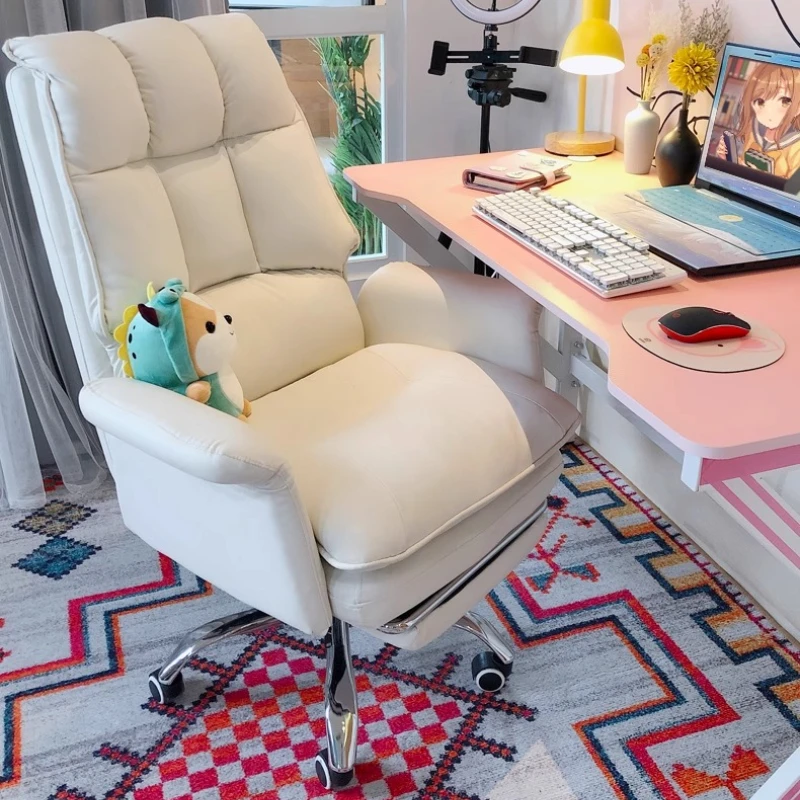 

Executive Swivel Office Chair White Cushion Computer Comfy Office Chair Vanity Gaming Sillas De Oficina Home Accessories