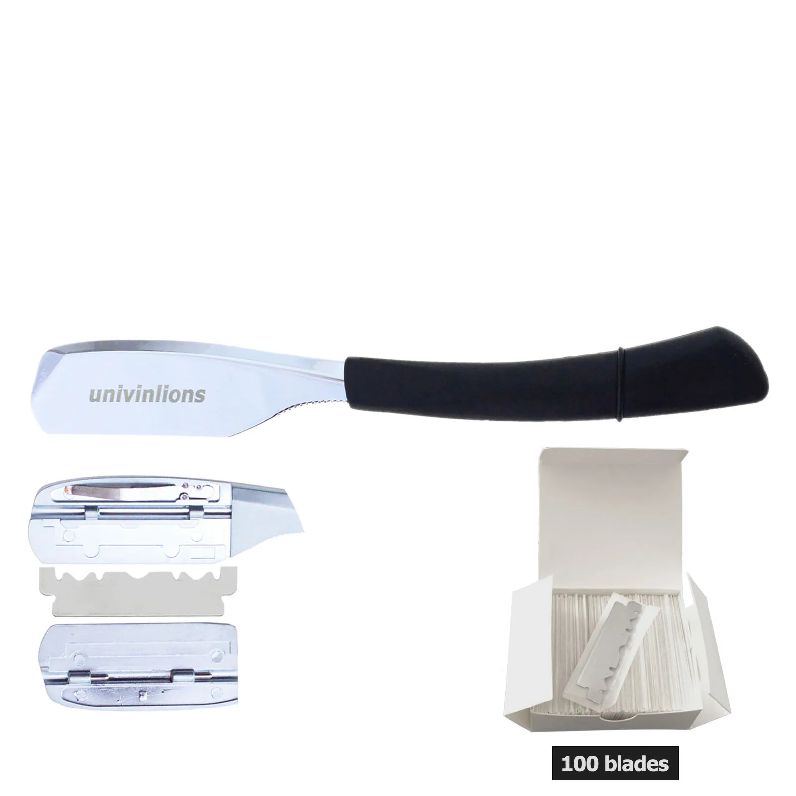 1 Razor+100 Blades Straight Shaving Dural Edge Razors Barber Hair Razor Spring Styling Shaver Beard Underarm Body Hair Removal