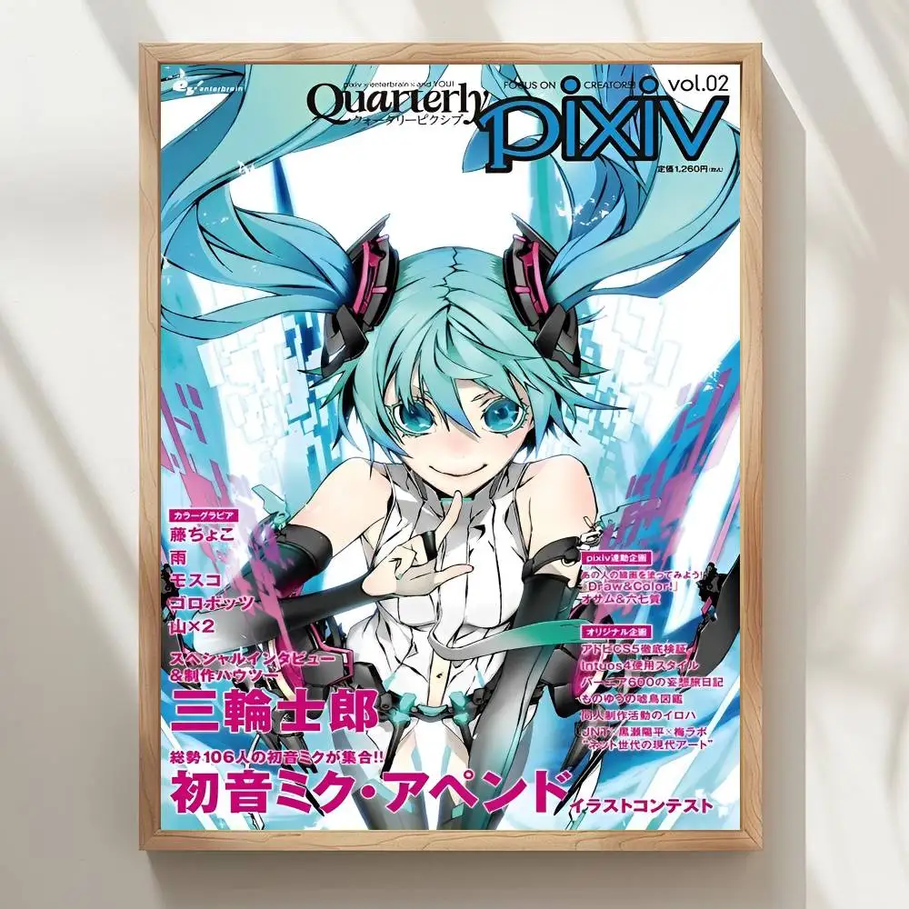 1 قطعة أنيمي H-HATSUNE-Girl M-MIKU المشارك طباعة لغرفة النوم غرفة المعيشة ديكور المنزل اللوحة جدار الفن HD صورة جدارية #6