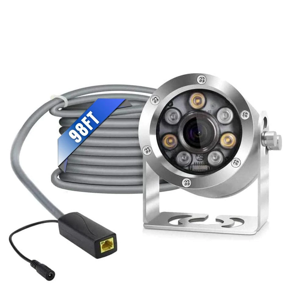 Barlus HD Aquarium POE Underwater IP Camera Marine Stainless Steel 2592 * 1944 CMOS 2.8mm Lens with Light IP68 Waterproof Camera
